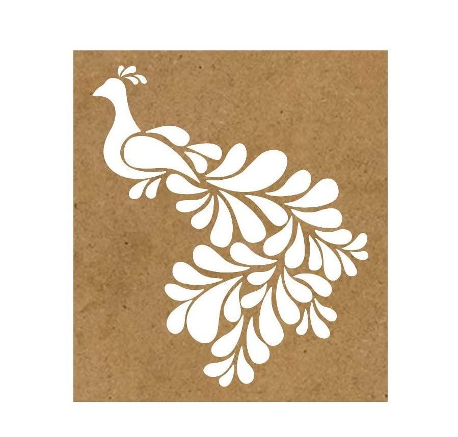 Haoser Peacock Rangoli Stencil for Diwali, 3mm MDF Big Rangoli Stencil for Diwali or Many Other Festivals DIY-12 in (1 pc) Rangoli MDF Stencils for Floor Decoration - Haoser