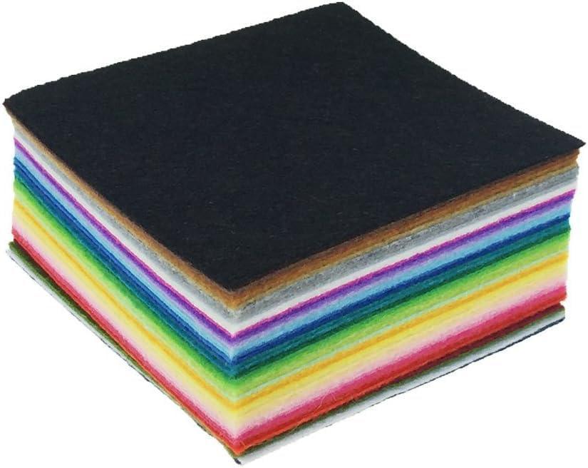 Haoser 42pcs Felt Fabric Sheet 4"x4" Assorted Color DIY Craft Squares Nonwoven 1mm Thick - Haoser