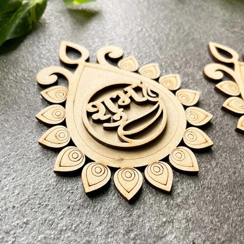 Door Entrance Hanging, 2-Layered 3mm Thick Pine MDF - Subh Labh for Home Decor and Festivals