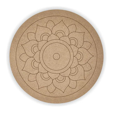Wooden MDF Round Mandala Board – Pack of 2 Pre-Marked 10 Inch Circles for Mandala Art & Dot Painting