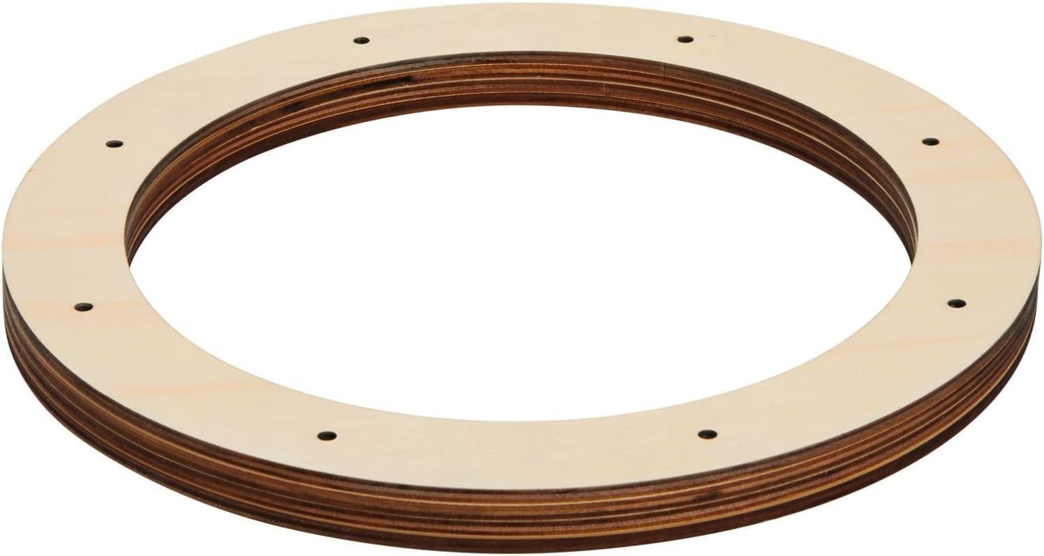 Haoser 4 Pack Wooden Wreath Ring with Pre-Cut Holes for Crafts, Home Decor, Wall Door Hanging Wreaths, Floral Hoop Garland, ooden Craft Floral Hoop Rings,0.2 Inches Thick - Haoser