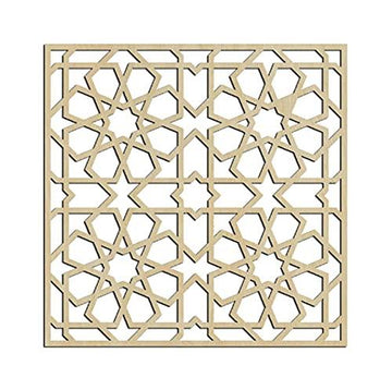 Haoser Birch Ply-3mm Wooden Panel for Room Divider/Partition, Wall Decor Pack of 1 Geometric Laser Cut Carved Panel  (Panle-3) - Haoser