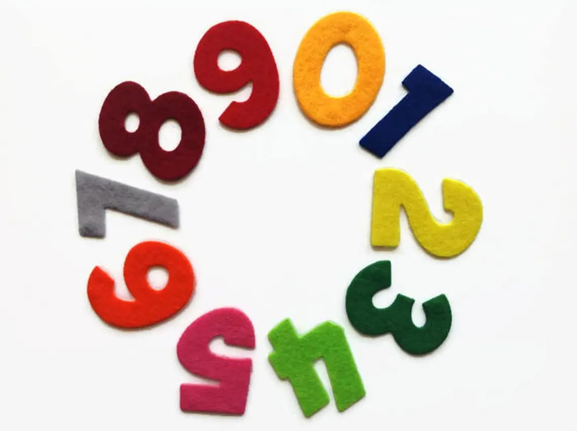 Felt Numbers Die Cut – 0 to 9 Cutouts for Crafts, Sewing, DIY Projects,