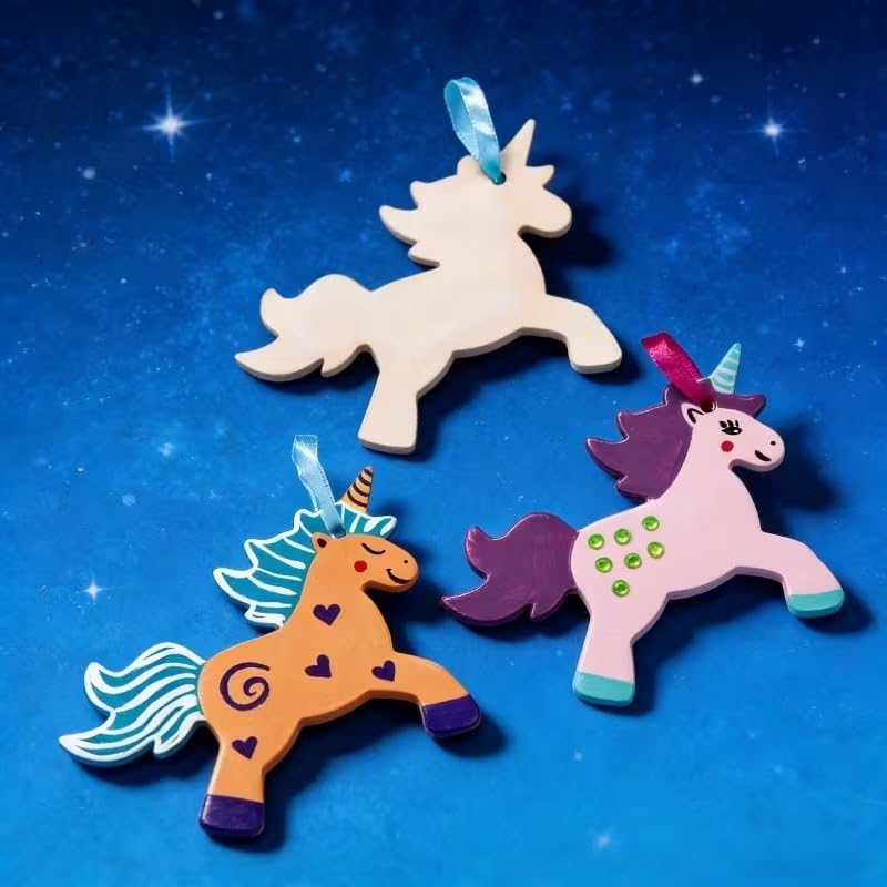 10 Pcs Wooden Unicorn Craft for Kids | Blank Unicorn Shapes for Arts & Crafts