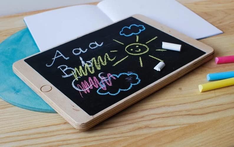 Haoser Wooden Tablet with Chalk Board // Creative Toy for Kids // Drawing Pad //Black Board Slate for Kids .(Chalk are not Included) - Haoser