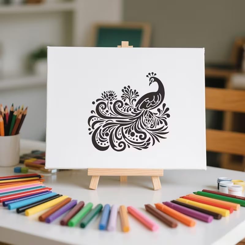 Peacock Painting Stencil | Reusable Plastic Craft Stencil | Decorative Peacock Template