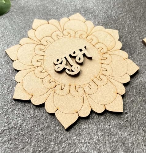 Door Entrance Hanging, 2-Layered 3mm Thick Pine MDF - Subh Labh for Home Decor and Festivals