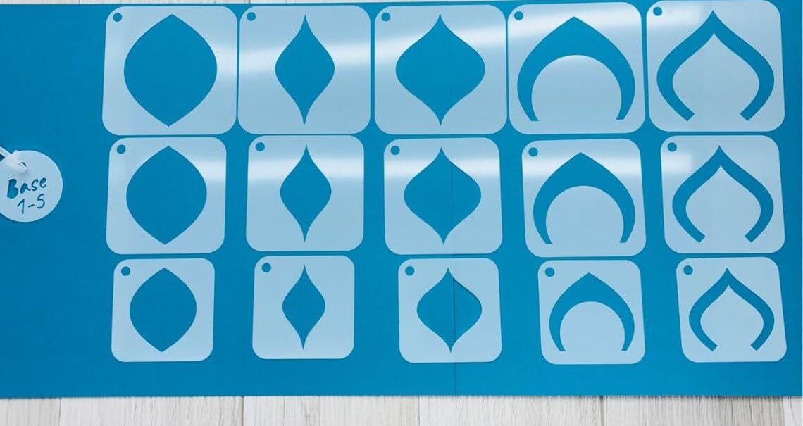 15 Pcs Mandala Dot Art Stencil Set – 2.17 Inch Reusable Geometric Drawing Templates | Swoosh & Model Base for Painting, Rock Art, DIY Craft & Rangoli Designs – Plastic Stencils