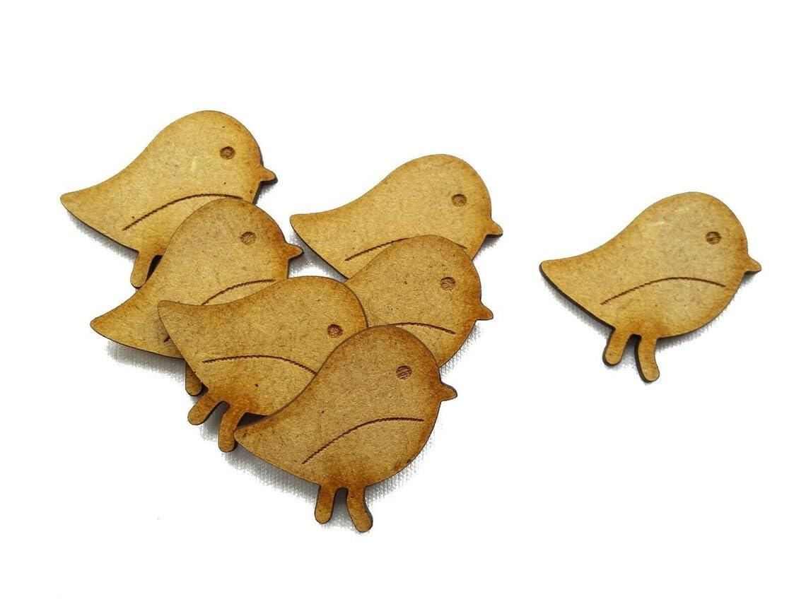 Haoser Pack of 12 Pcs DIY Birds Cutouts for Art and Craft Work, Little Bird Cutouts Craft Shapes., Unfinished Wood Birds, Wooden Birds for Decoration,Hanging Wooden Birds Ornaments - Haoser
