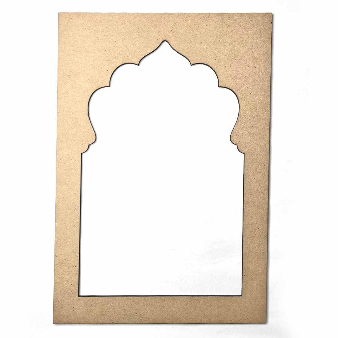 Haoser Plain MDF jharokha Cutouts for Art and Craft|Set of 2 Plain Wooden Jharokha MDF Cutouts Wall Decor Wooden Jharokha MDF Jharokha Cutout (L X H 21 X 30 CM) - Haoser