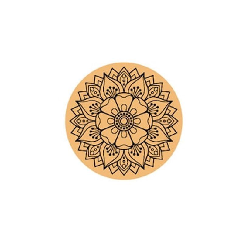 Curious Button Unfinished Wooden Mandala Coaster for DIY, 10cm Pack of 4 Round Wooden Pine MDF Cutouts Unfinished Engraved Coaster Cutouts, Painting Wood Craft, MDF Plains, DIY Art Work (Pattern-A) - Haoser