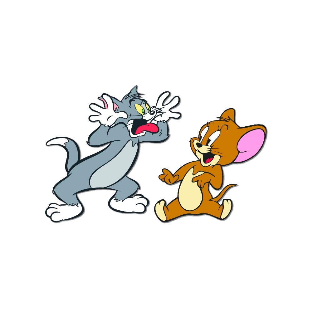 Tom and Jerry Wooden Fridge Magnet Pack of 2 | Comic Character Magnet | 3 Inch Pine MDF Cartoon Gift for Kids | Fridge Decor & DIY Craft