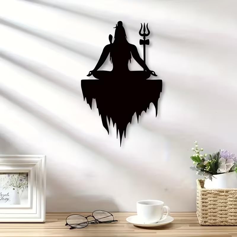 Lord Shiva Wooden Wall Sculpture | 11.8 x 7.6 Inch Hindu God Shiva Wall Art | Wall Mounted Mahadev Decor for Home