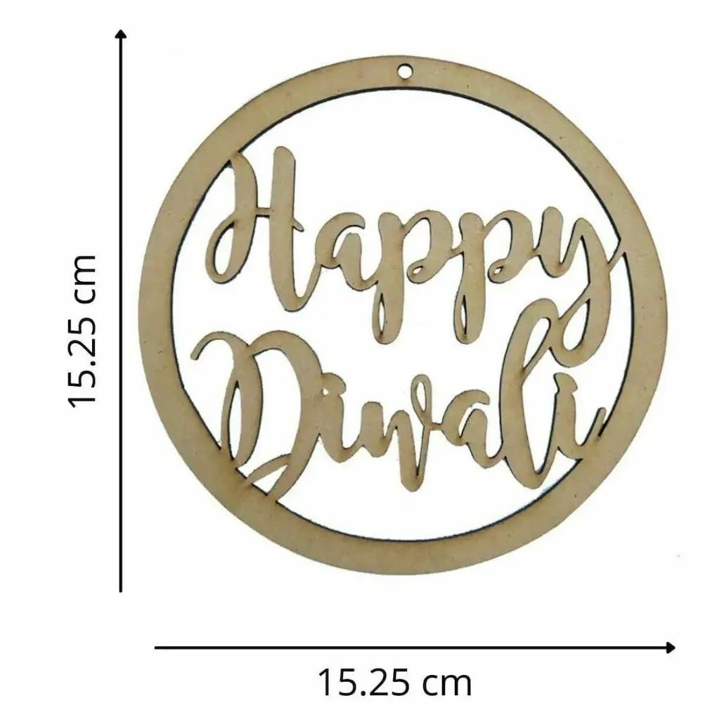 Haoser DIY MDF Cutout Diwali Decoration Happy Diwali DIY MDF Blanks Cutouts