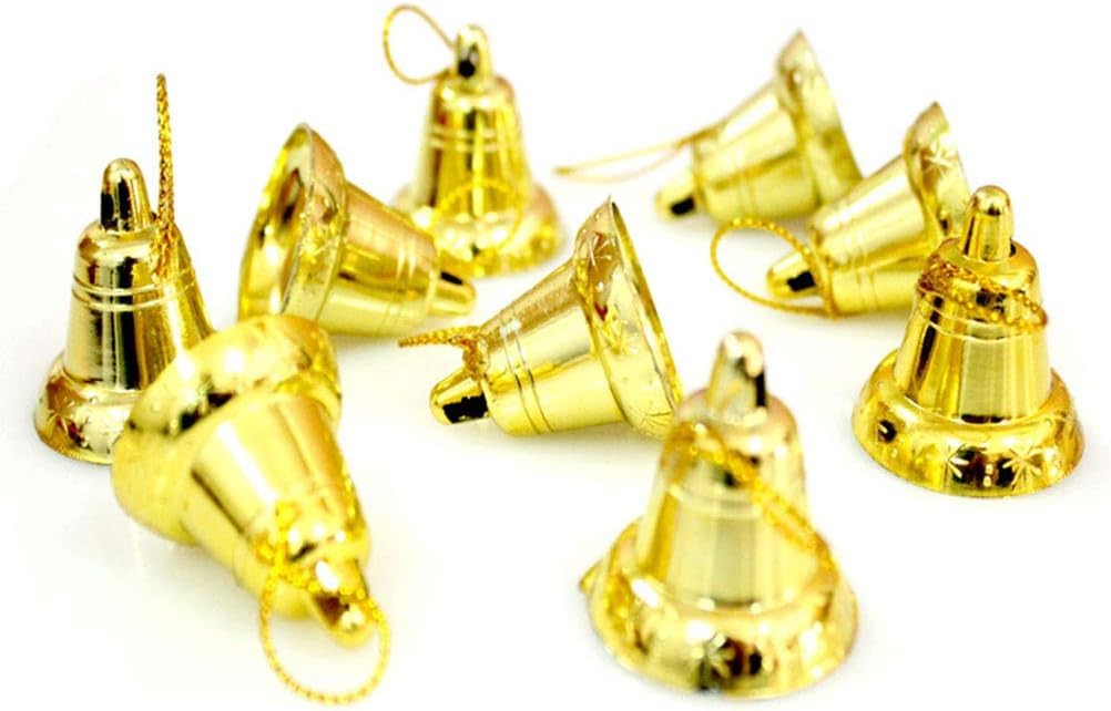 Haoser Pack of 12 Golden Colour Bells Christmas Tree Ornaments Xmas Tree hangings Ornaments-Christmas Tree Hanging Ornament