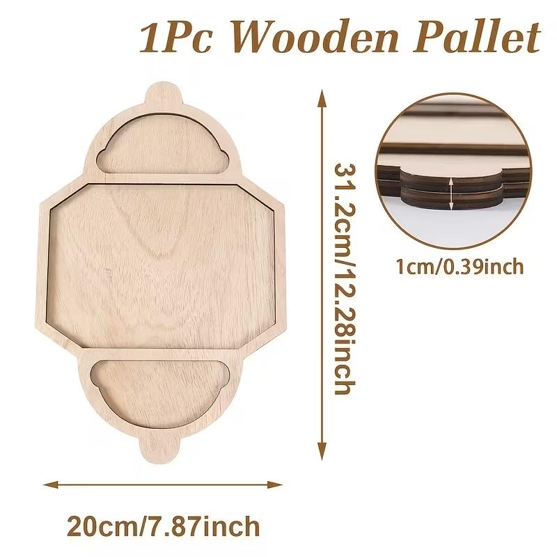 Eid Lantern Shaped Wooden Tray – Ramadan MDF Table Decor