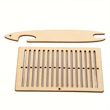 Handmade Waistband Fixing Tool for DIY Weaving, Wooden Shuttle Loom Weaving Tool for Belt, Waistband & Sweater Crafting, Portable Handmade Weaving Craft Kit