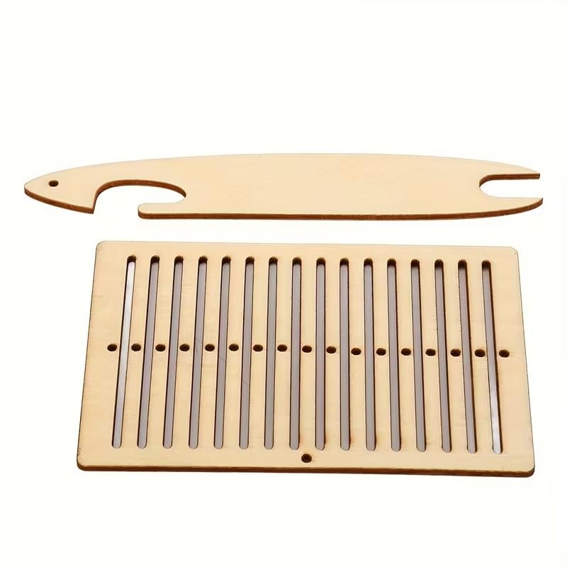 Handmade Waistband Fixing Tool for DIY Weaving, Wooden Shuttle Loom Weaving Tool for Belt, Waistband & Sweater Crafting, Portable Handmade Weaving Craft Kit