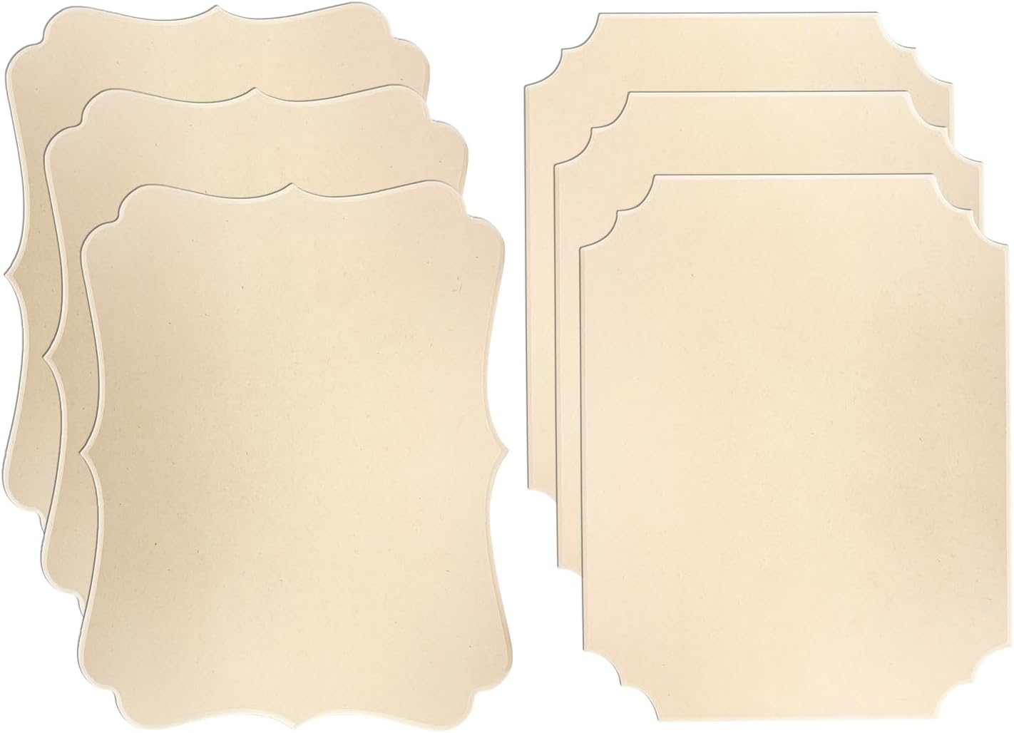 6 Pack Unfinished Wooden Plaques 11"x14"-0.25 Inch Thick Beveled MDF Wood Sign for Burning DIY Crafts