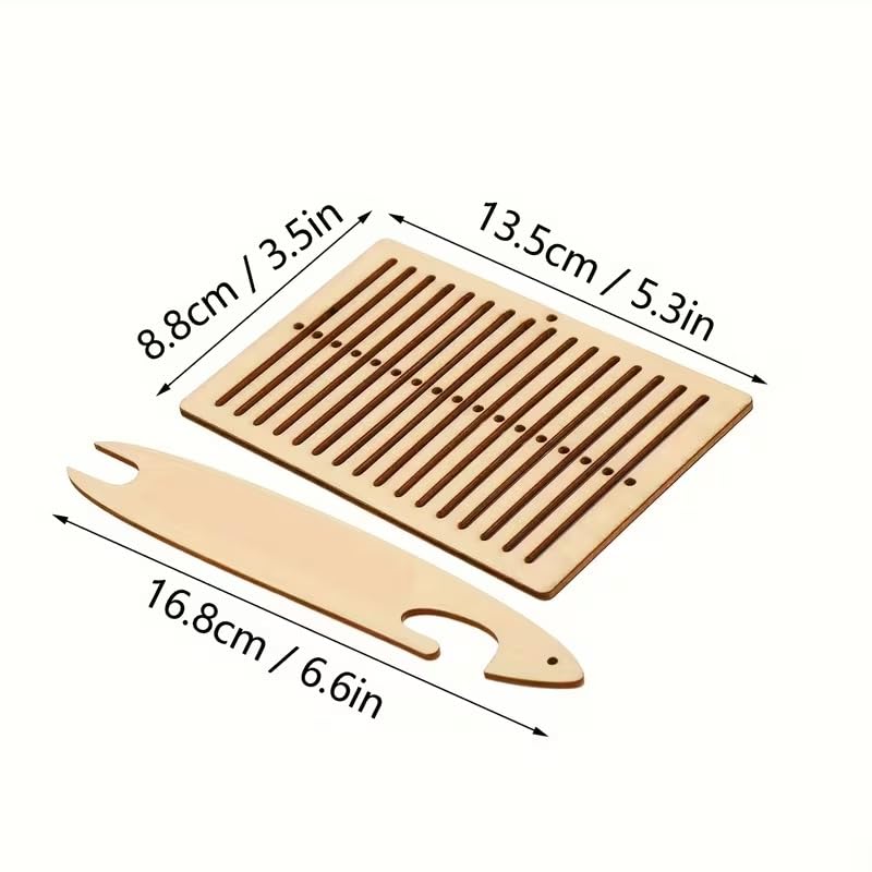 Handmade Waistband Fixing Tool for DIY Weaving, Wooden Shuttle Loom Weaving Tool for Belt, Waistband & Sweater Crafting, Portable Handmade Weaving Craft Kit