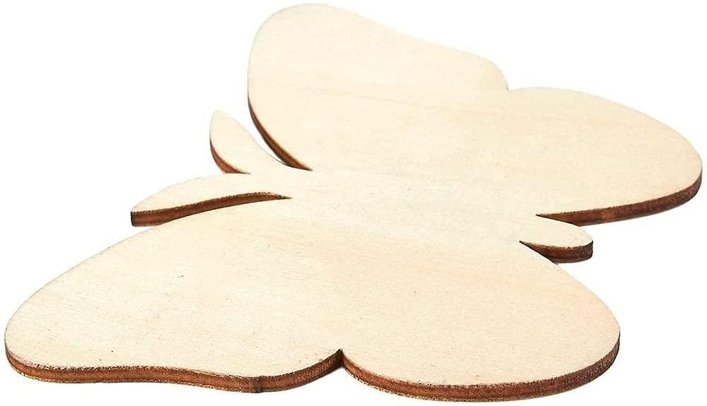 Haoser Wooden Butterfly Coutout Set for DIY Arts Craft Project, Unfinished Butterflies Versatile Wooden Set (3.7 x 2.7 in, 24 Pcs) - Haoser
