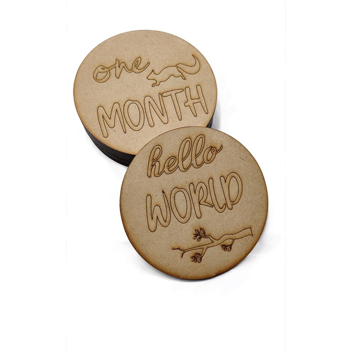 HaoserBaby Milestones, Baby Milestone Discs, Baby Milestone Wooden Markers, Newborn Photo Prop, Baby Milestone Blocks, Baby Milestone Cards, Gift - Haoser