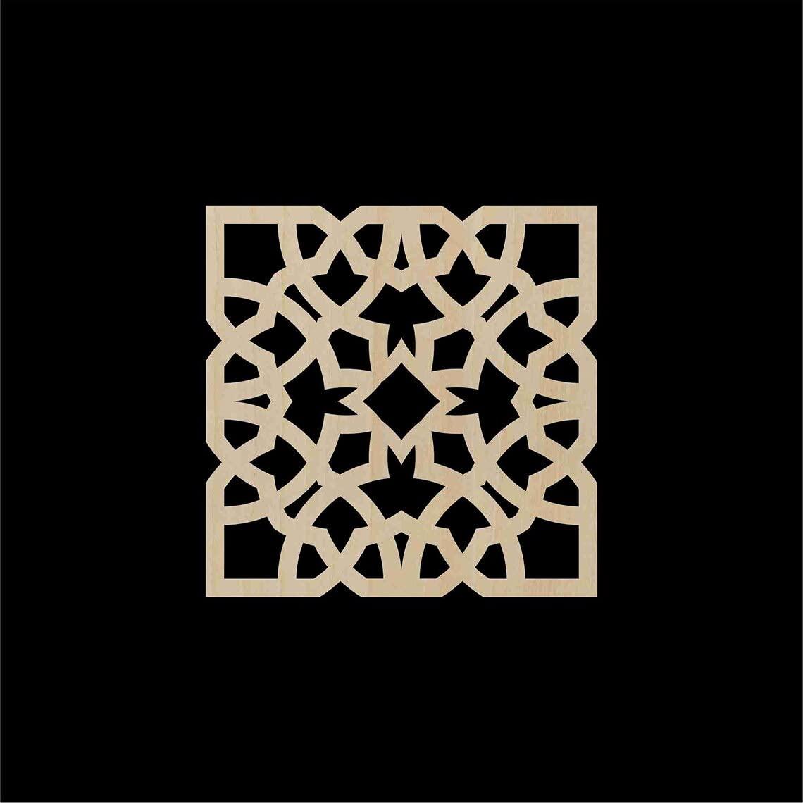 Haoser Home Décor Geometic Laser Cut Carved Panel for Living Room, Windows, Room Partition (Square Panel-9) - Haoser