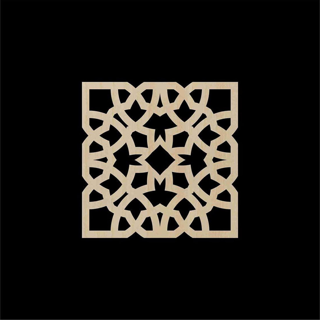 Haoser Home Décor Geometic Laser Cut Carved Panel for Living Room, Windows, Room Partition (Square Panel-9) - Haoser