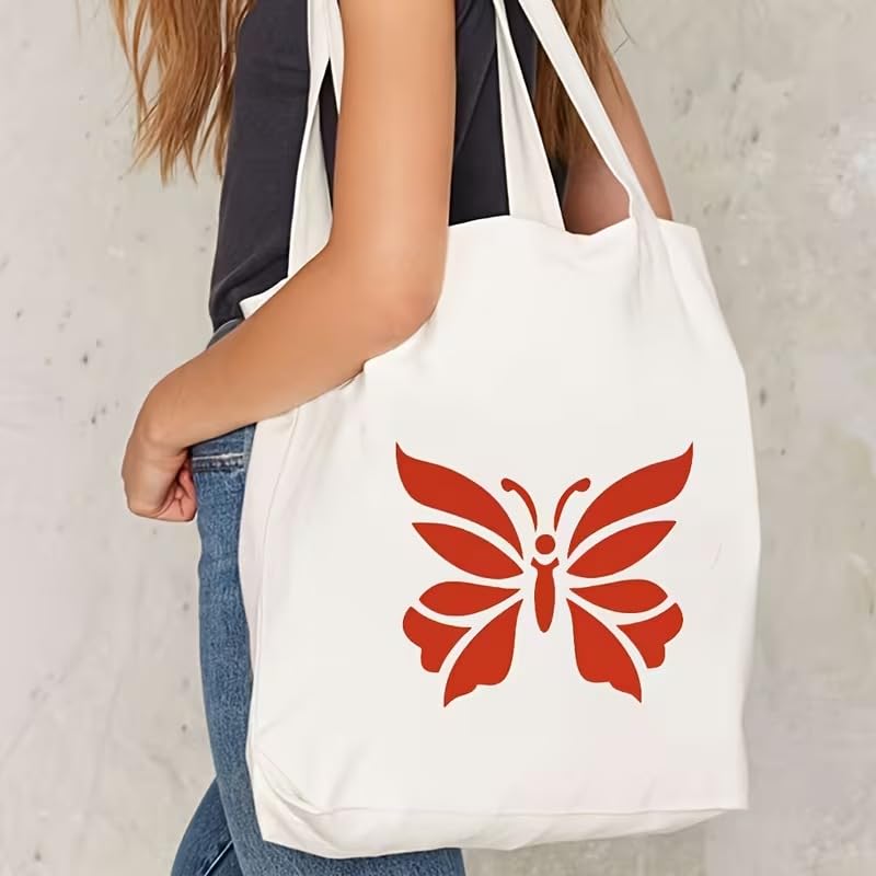 Reusable Butterfly Stencil | Plastic Painting Template | Intricate Honey Gathering Butterfly Design for Wall Painting