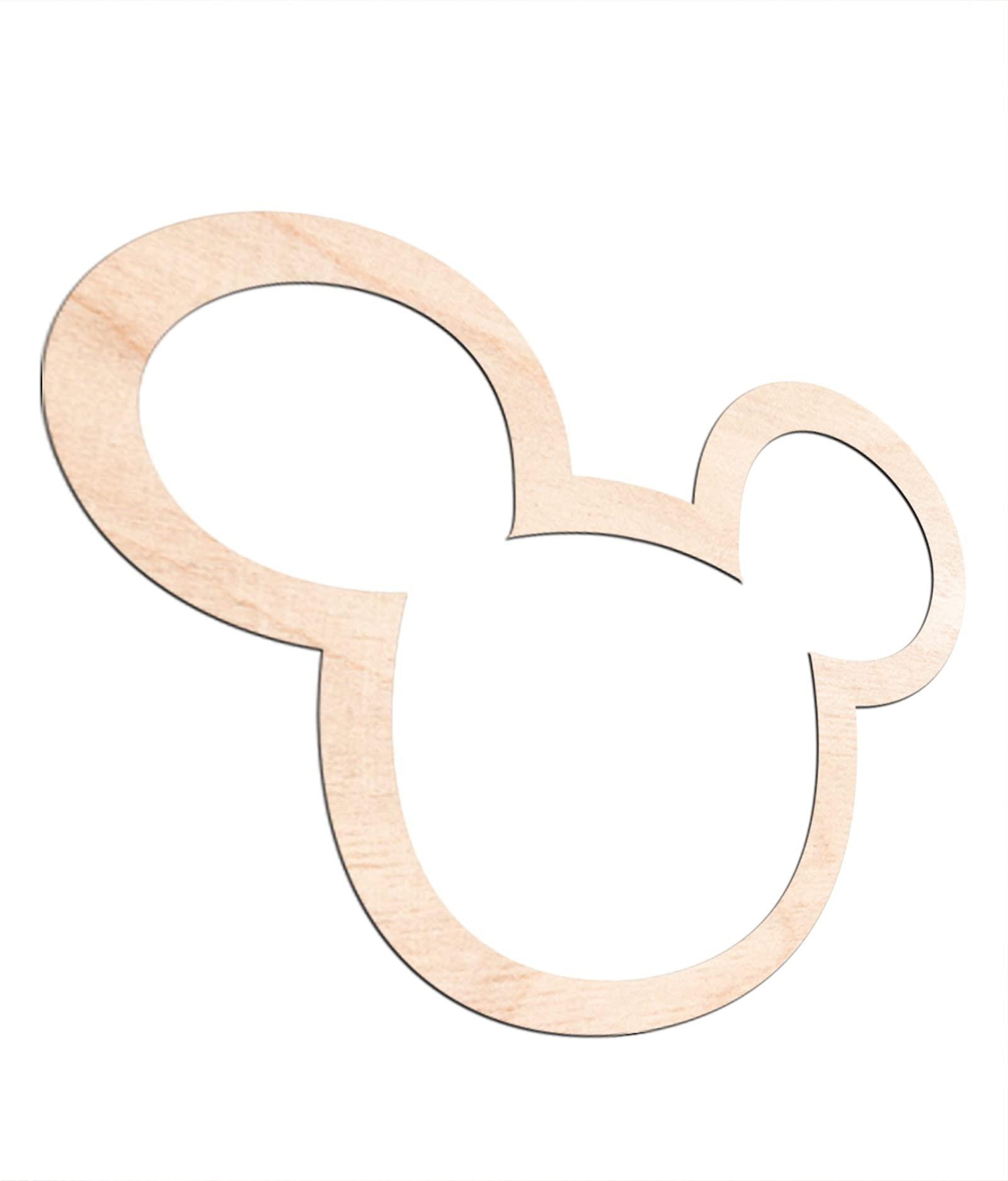 Haoser 3mm Wooden Micky Cutouts for Scrapbooking Arts Crafts DIY Decoration Display Décor - Haoser