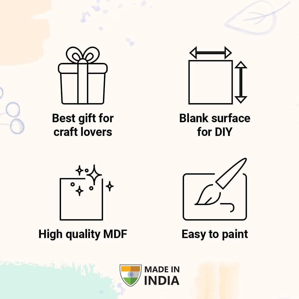 Haoser DIY Wood Sheet Craft - MDF Cutouts Hangings Rectangular - Set of 4 Blank Wooden MDF Rectangular for Craft Painting (4 Pcs inShape), DIY MDF Boards, MDF Cutouts for Art and Craft (12X3 in) - Haoser
