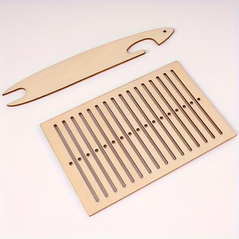 Wooden Adjustable Strap Weaving Loom Kit with Hook Tool – DIY Knitting Board for Handbag Straps