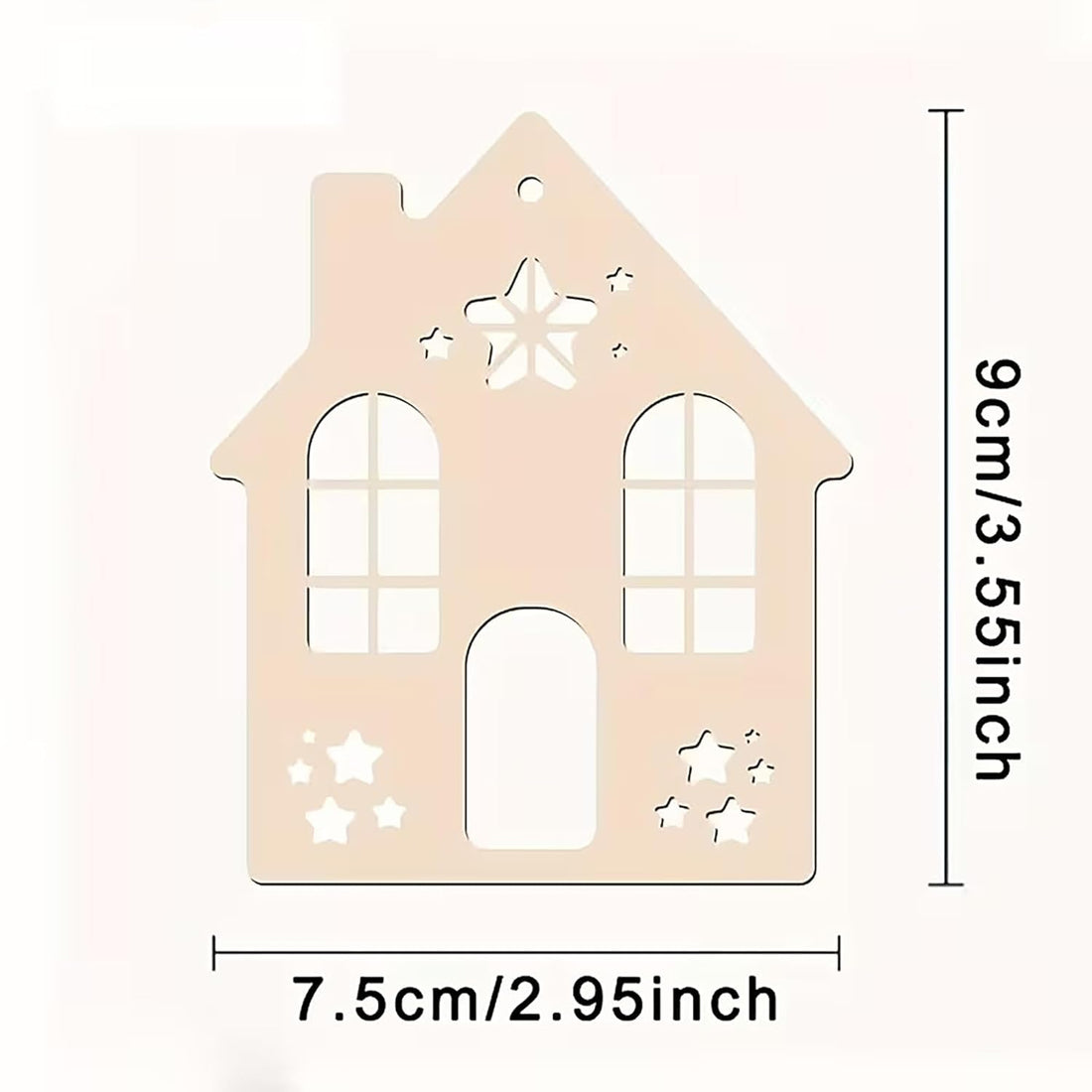 12 Pcs House Shape MDF Wooden Cutouts for DIY Art & Craft | Hanging Base | Mini Wooden Craft Shapes