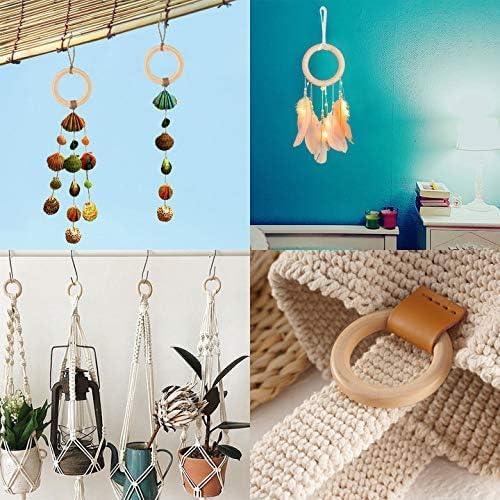 Haoser 10 Pcs 3 Inch DIY Natural Wood Rings for Crafts