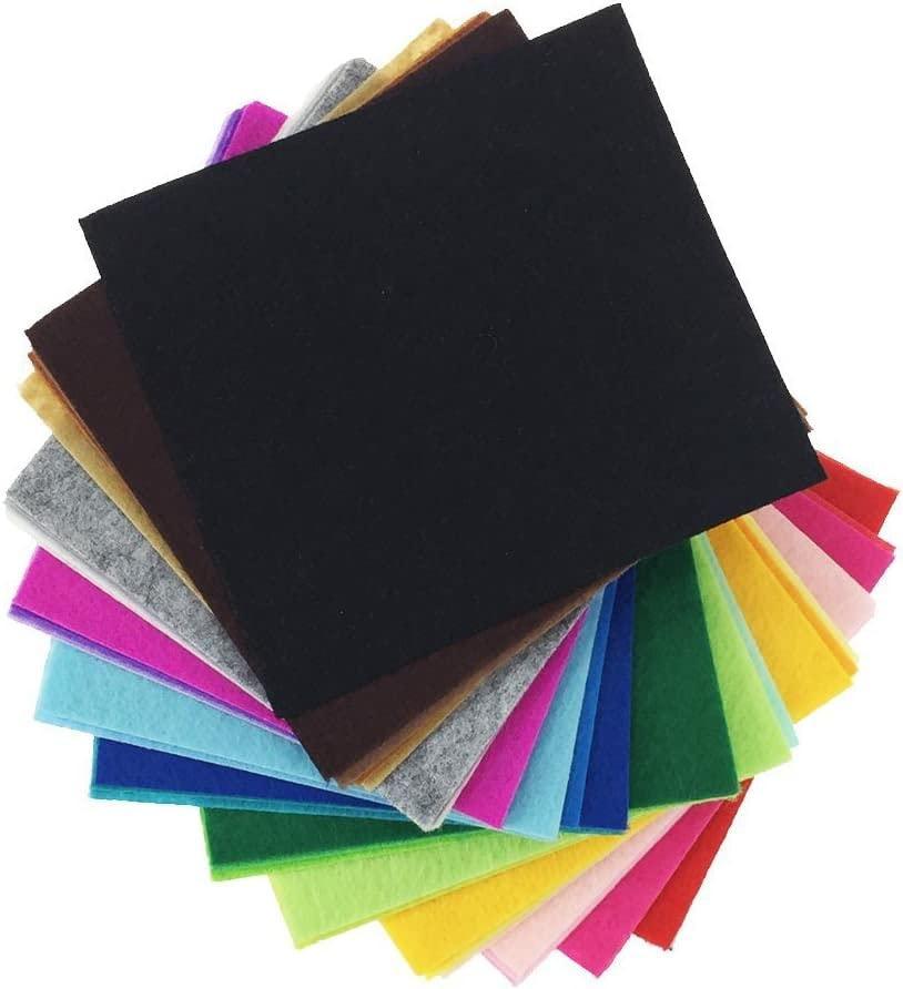 Haoser 42pcs Felt Fabric Sheet 4"x4" Assorted Color DIY Craft Squares Nonwoven 1mm Thick - Haoser
