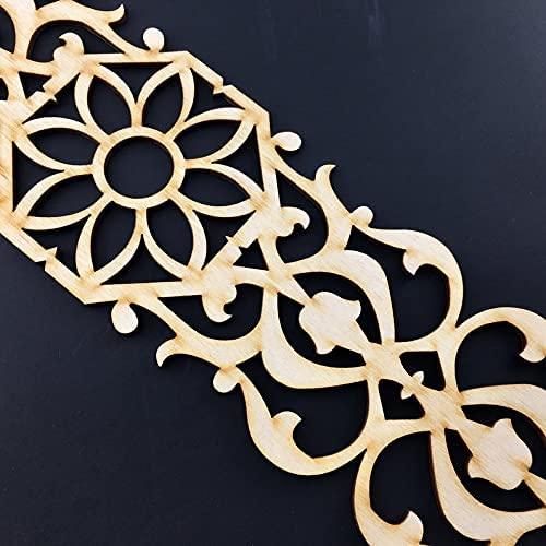 Haoser Corved Panel Geometric Wooden Panel, MDF Jali for Wall Decoration for Your Amazing Home (H-BP3-WDPNL-1_Beige_15x74CM) - Haoser