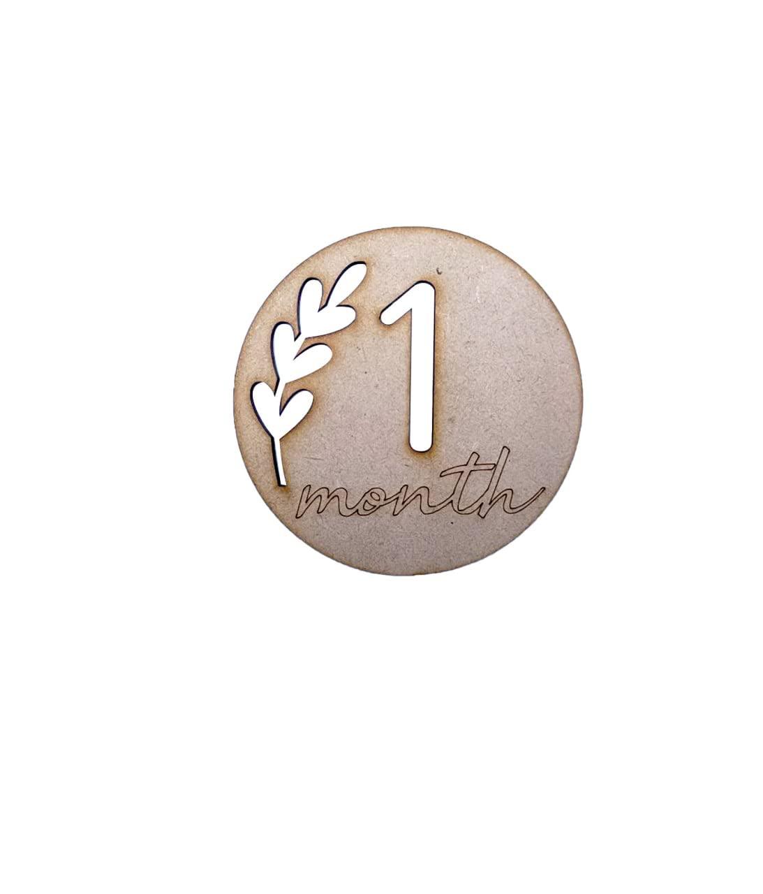 Haoser Wooden Monthly Milestone Discs for Baby Photos/Baby Milestone Cards/Leaf - Milestone Cards/New Baby Gift/Baby Shower Gift - Haoser