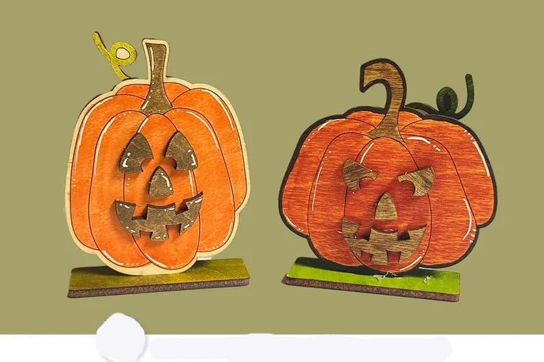 3 Sheets Wooden Pumpkin Shape – Unfinished Pine MDF Wood Cutouts