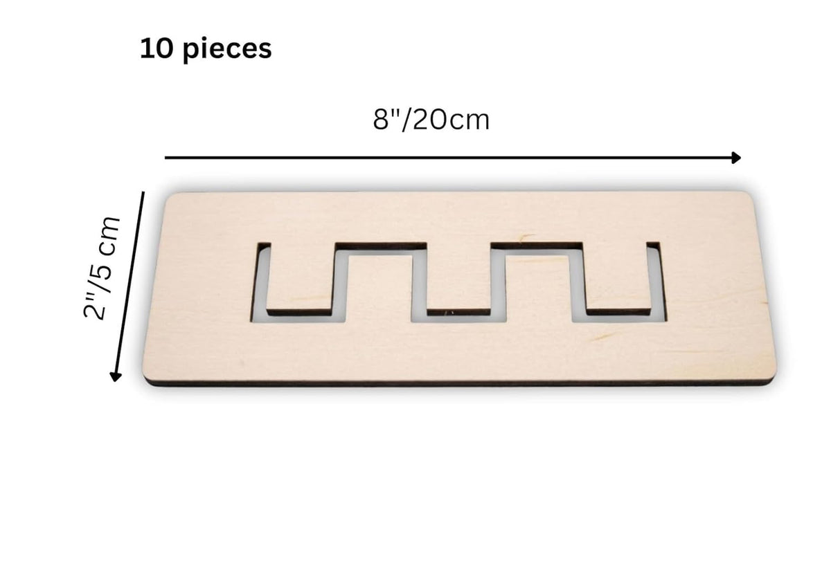 10 Pcs Montessori Pre-Writing Tracing Boards for Kids | 8 x 2 Inch Wooden Stencil Set | Reusable Writing Practice & Fine Motor Skills Educational Toy