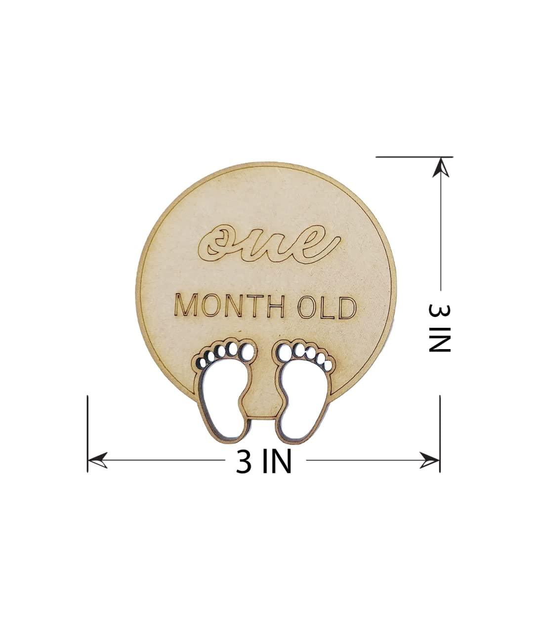 Haoser Haoser Milestone Cards for New Born Baby, Wooden Monthly Baby Milestone Markers, Wooden Milestone Discs, Set of 13 Baby by The Month Milestones for The Photos, Baby Photoshoot Props - Haoser