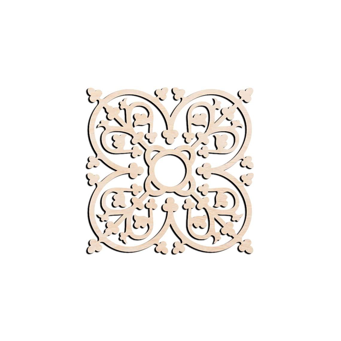 Haoser Home Décor Geometic Laser Cut Carved Panel for Living Room, Windows, Room Partition (Square Panel-8) - Haoser