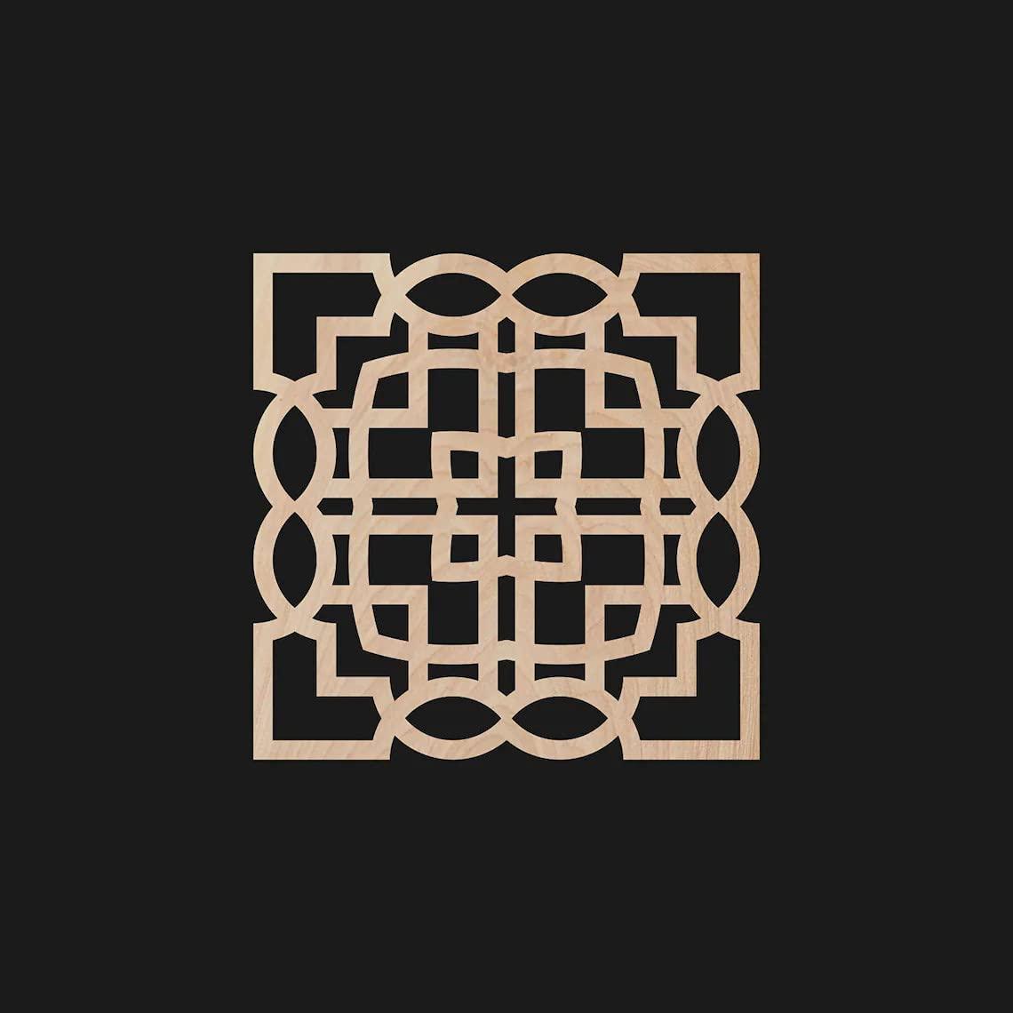 Haoser Wall Hanging Wooden Carved Panel for Room Partition, Cabinet Doors, Windows (Square Panel-6) - Haoser