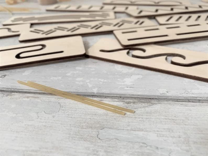 Haoser Kids Montessori Stencils | Wood Handwriting Stencil Set Montessori Stencils Set,Wooden Educational Toys for Kids 3 Years or 2 or 4 Years Old (Size 8X2 in Pack of 10)| - Haoser
