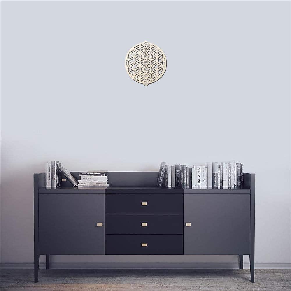 Curious Button Unfinished Wooden Geometry Wall Art Hanging Wall Sculpture Meditation Centerpiece for Home, Living Room, Yoga Wall Art, Wall Decor, Modern Wooden Wall (30 cm) - Haoser