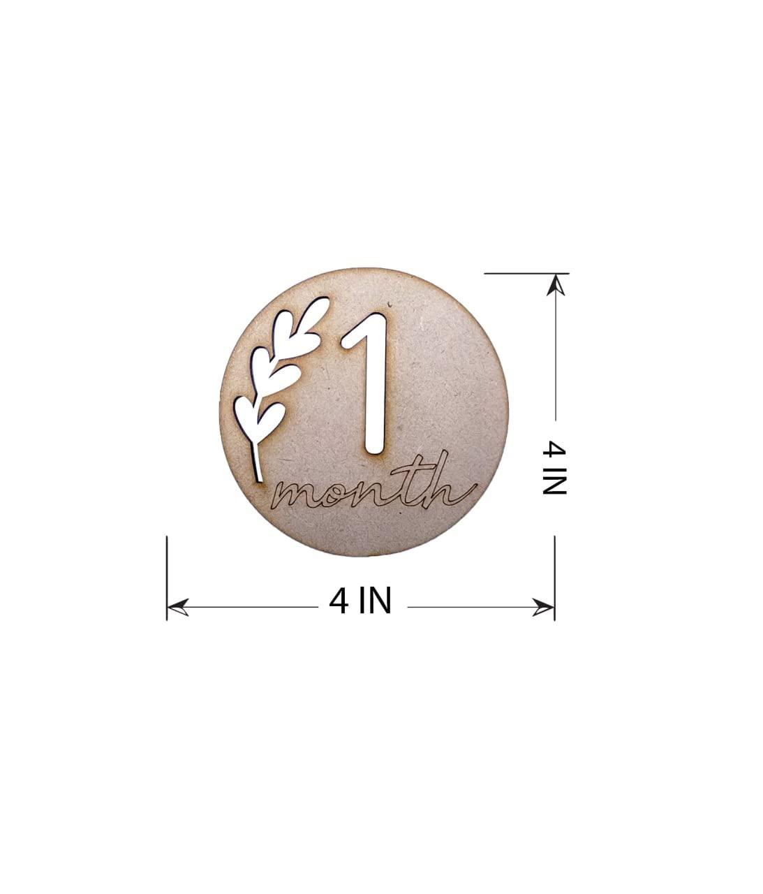 Haoser Wooden Monthly Milestone Discs for Baby Photos/Baby Milestone Cards/Leaf - Milestone Cards/New Baby Gift/Baby Shower Gift - Haoser