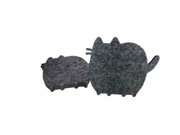Wool Felt Cat Coasters – Set of 6 | 4 Inch Felt Cup Holders | Gift Box Coaster Set for Table Protection, Coffee Mugs, Tea Cups & Home Decor