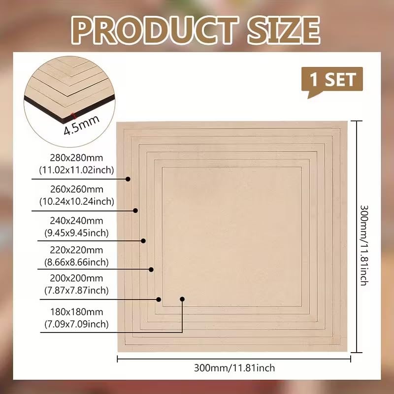 7 Pcs Wooden Plate Guide Set, Square Pottery Frame Tools for Slab Building