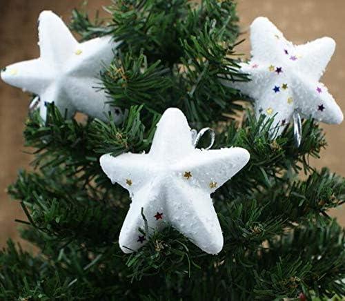 Haoser Creative Snow Star Xmas Tree Hanging Ornaments and Pendant Decoration for Christmas Star Decoration Suitable for Tree Hanging Decoration Wedding Party Festival Pentagram Ornament Gift-9pc - Haoser