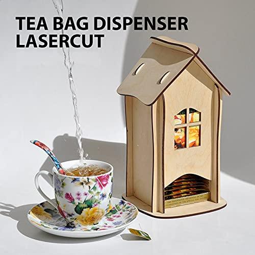 Haoser Stylish Tea Bag Dispenser for Your Beautiful Dining Table, Tea Bag Dispenser for Office Table (H-BP3-DSPSR-TBAG_Beige_5INx5INx9IN) - Haoser