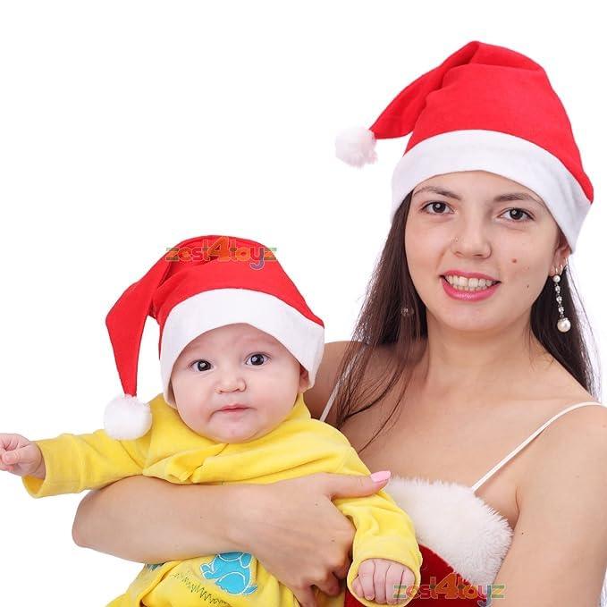 Haoser Christmas Santa Claus Caps Party Props (6 Pcs, Free Size) - Christmas Hat for Kids Adults Baby Dog Women Xmas Party Decorations - Christmas Decorations Items - Haoser